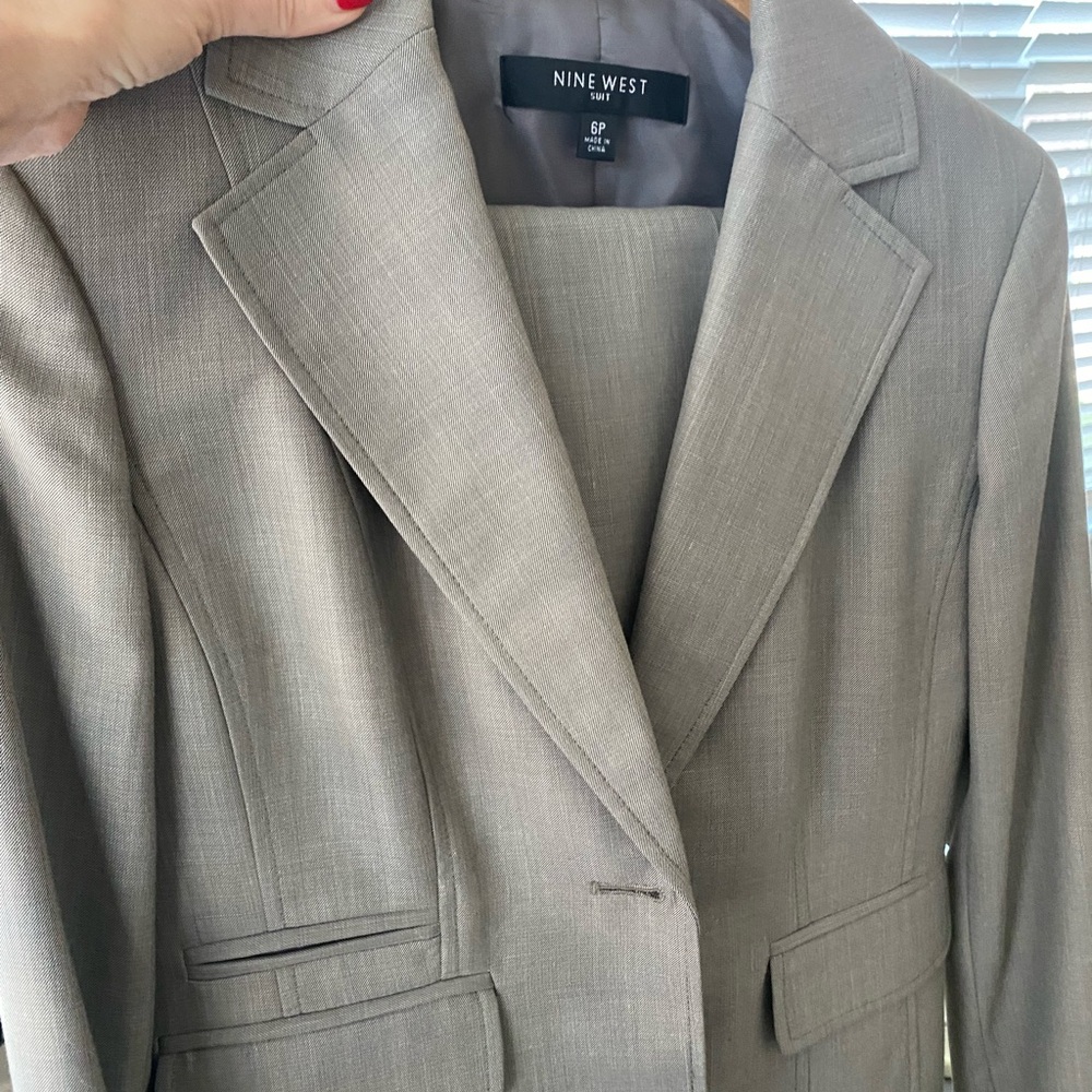 Nine West Gray Wool Blend Suit Jacket